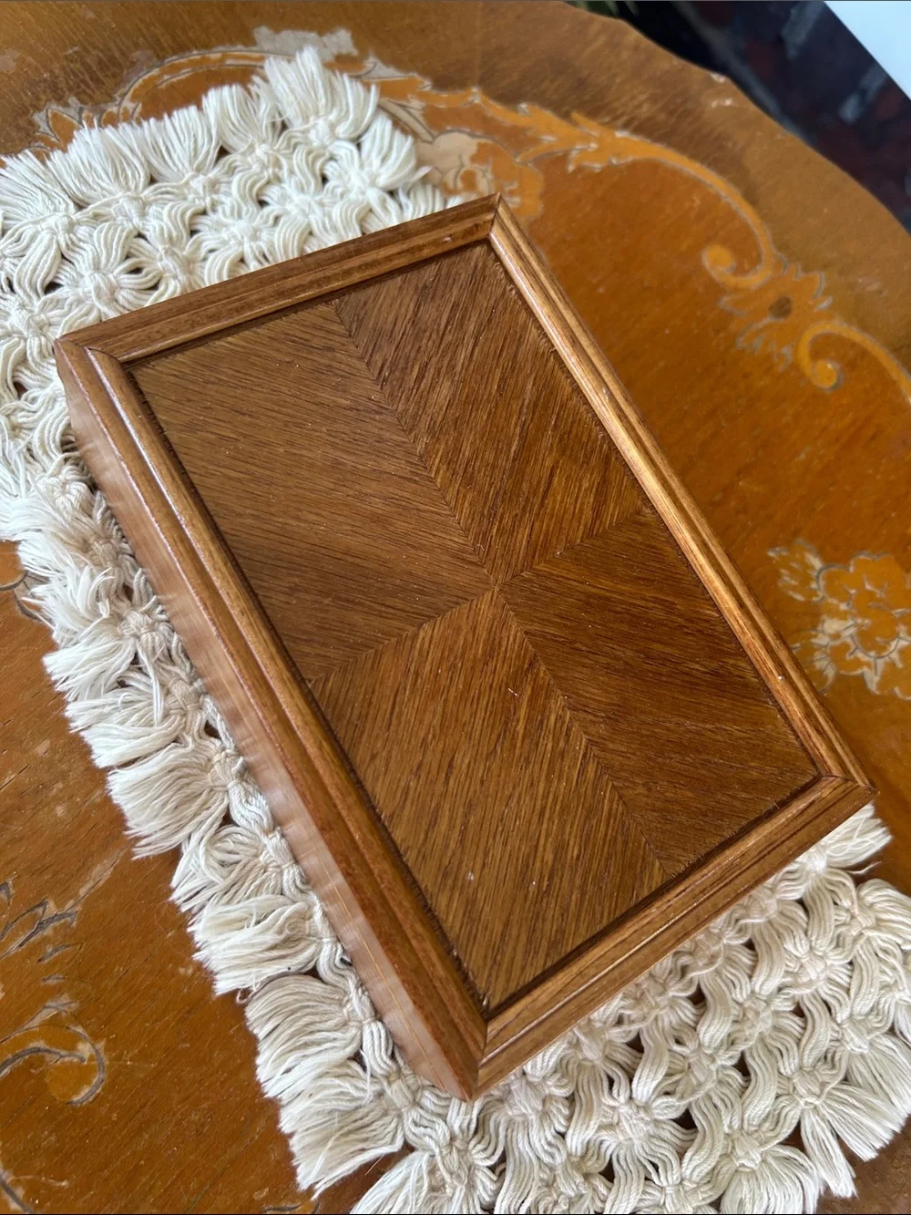 Wooden Decorative Trinket Box in Brown
